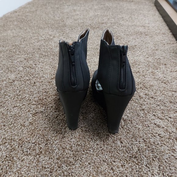 Charlotte Russe Enrich Peep Toe Wedge Booties - Picture 8 of 9